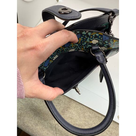 Coach Mercer 24 Satchel Crossbody Purse Multi Floral Teal Yankee - Picture 15 of 16